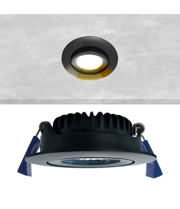 ED-10082 Led-Einbaustrahler kleine Einbautiefe IP65, CCT 2700K/3000K/4000K rund, schwarz, 68mm
