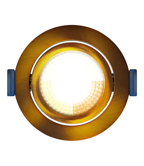 ED-10094 Led inbouwspot kleine inbouwdiepte IP54, CCT 2700K/3000K/DTW, rond, brons, 75mm