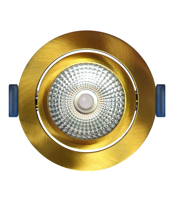 ED-10095 Led-Einbaustrahler kleine Einbautiefe IP54, CCT 2700K/3000K/DTW, rund, gold/messing, 75mm