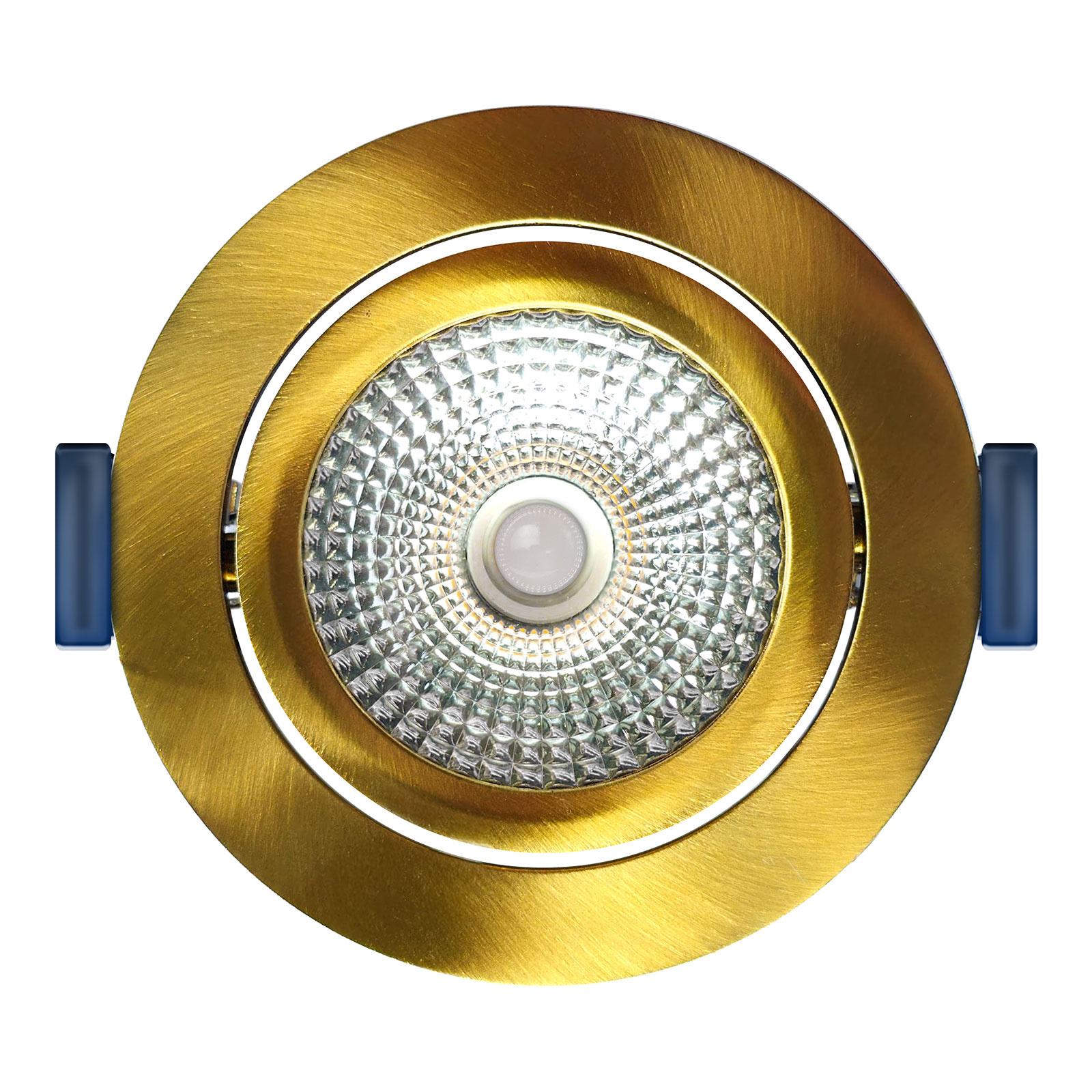 ED-10095 Led recessed spotlight small recessed depth IP54, CCT 2700K/3000K/DTW, round, gold/brass, 75mm