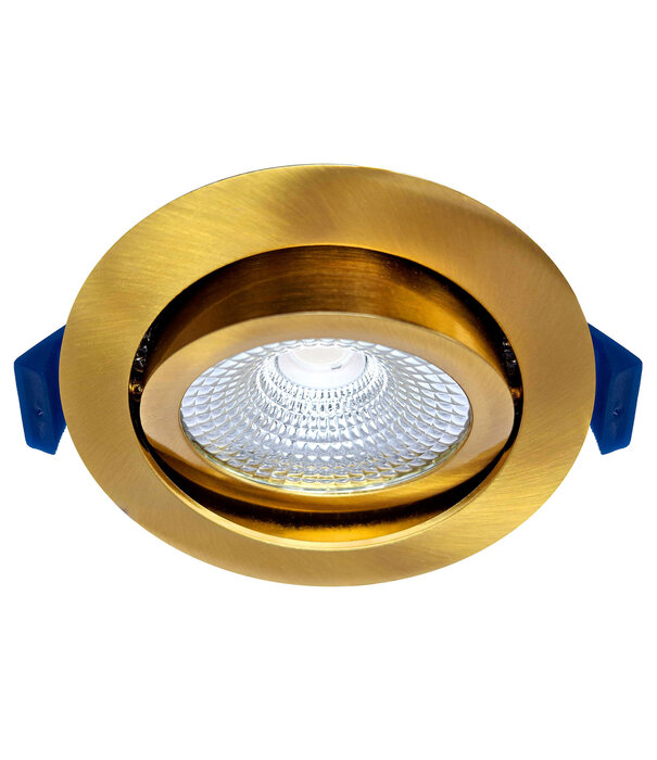 ED-10095 Led recessed spotlight small recessed depth IP54, CCT 2700K/3000K/DTW, round, gold/brass, 75mm
