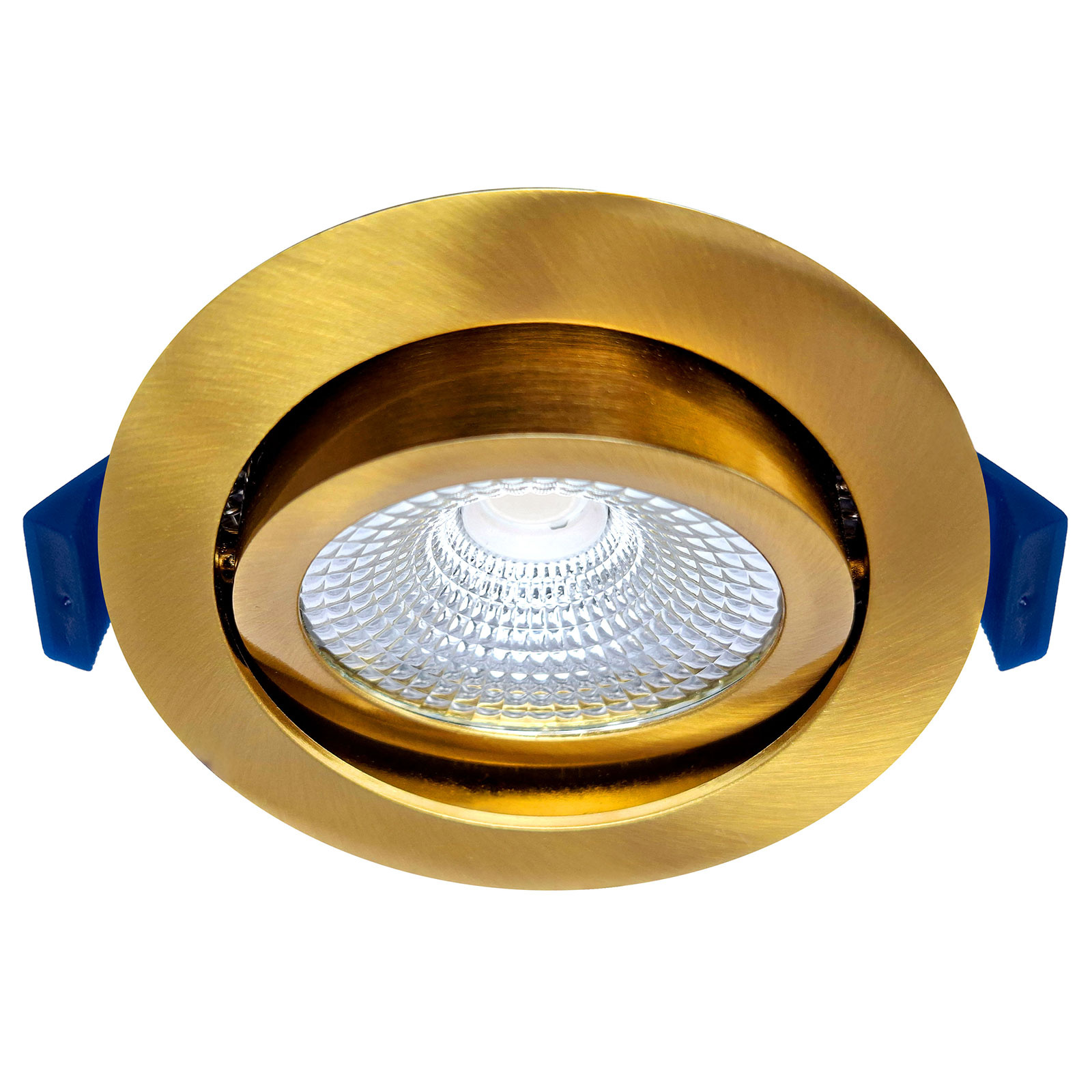 ED-10095 Led recessed spotlight small recessed depth IP54, CCT 2700K/3000K/DTW, round, gold/brass, 75mm