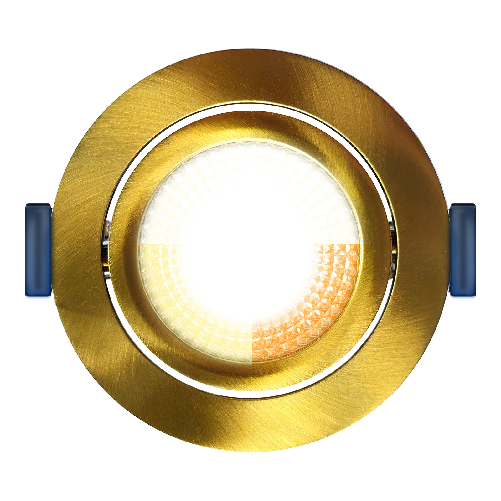 ED-10095 Led recessed spotlight small recessed depth IP54, CCT 2700K/3000K/DTW, round, gold/brass, 75mm