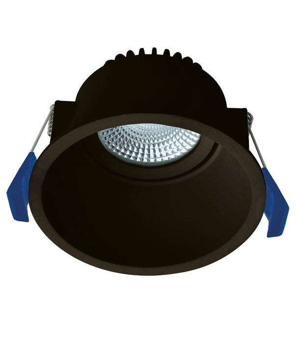 ED-10097 Led-Einbaudownlight vertieft IP54, CCT 2700K/3000K/DTW, rund, schwarz, 90mm