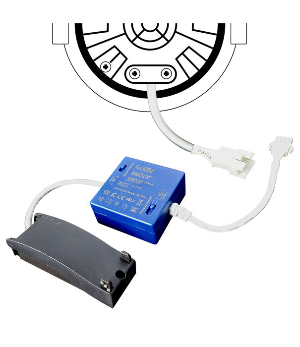 ED-10097 Led inbouwspot verdiept IP54, CCT 2700K/3000K/DTW, rond, zwart, 90mm
