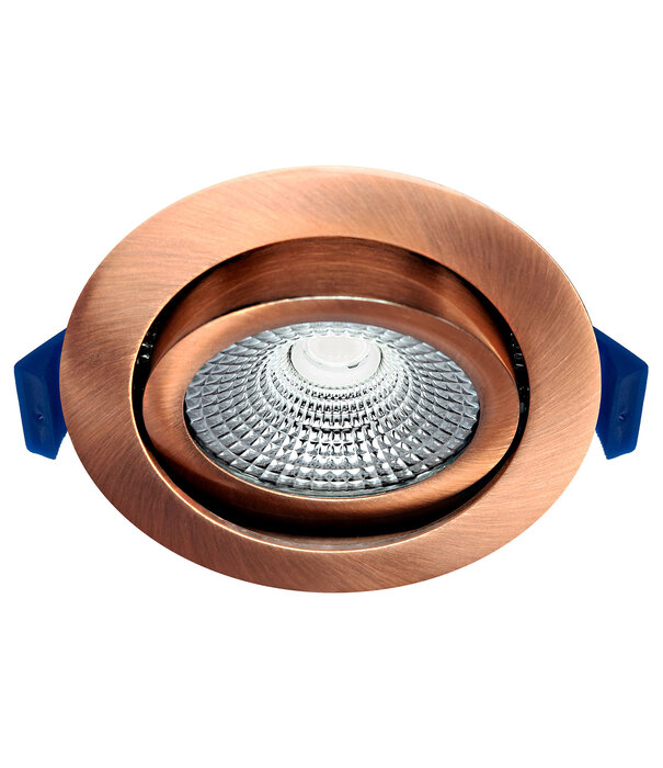 ED-10103 Spot à led encastré petit profondeur IP54, CCT 2700K/3000K/DTW, rond, cuivre brossé, 75mm