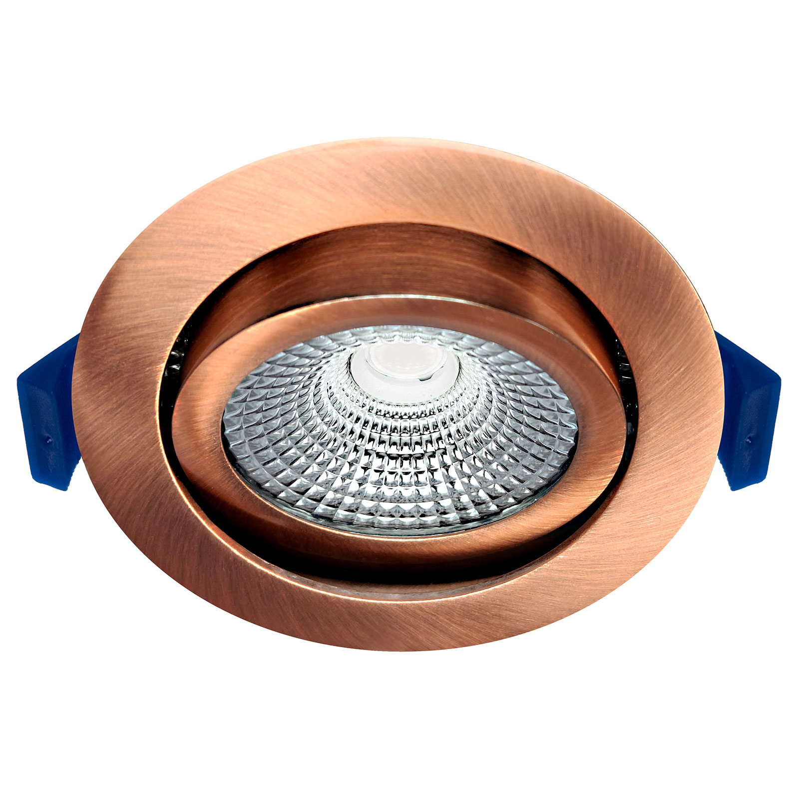 ED-10103 Led recessed spotlight small recessed depth IP54, CCT 2700K/3000K/DTW, round, brushed copper, 75mm