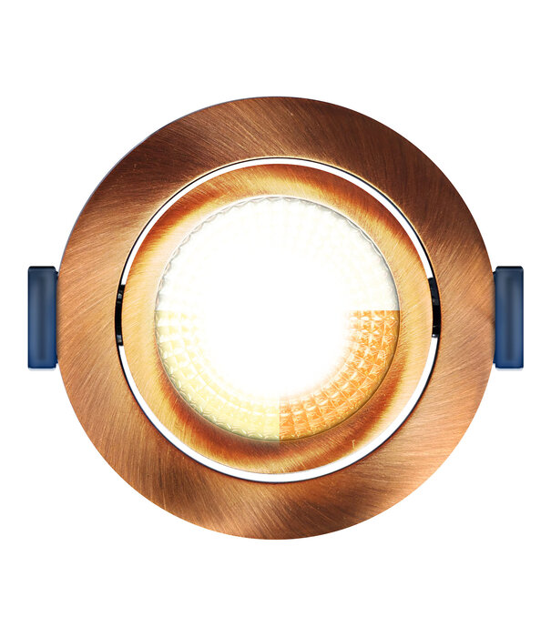 ED-10103 Led-Einbaustrahler kleine Einbautiefe IP54, CCT 2700K/3000K/DTW, rund, Kupfer gebürstet, 75mm