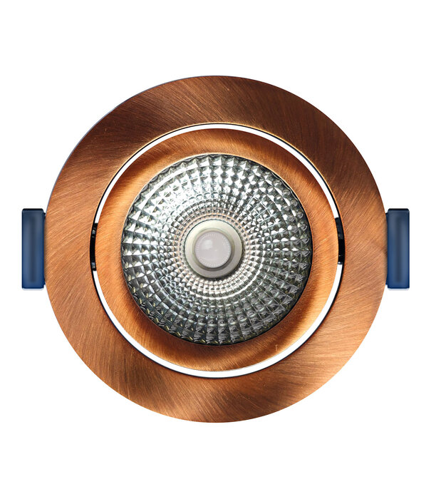 ED-10103 Led-Einbaustrahler kleine Einbautiefe IP54, CCT 2700K/3000K/DTW, rund, Kupfer gebürstet, 75mm