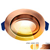ED-10103 Led recessed spotlight small recessed depth IP54, CCT 2700K/3000K/DTW, round, brushed copper, 75mm