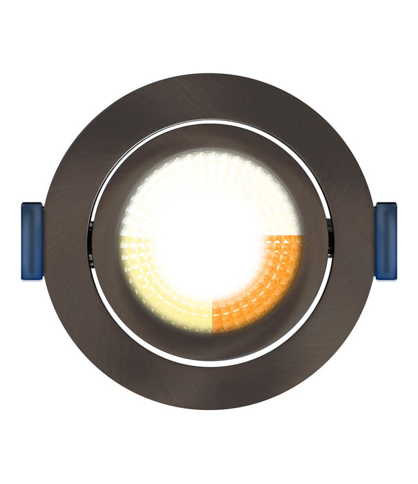 ED-10104 Led-Einbaustrahler kleine Einbautiefe IP54, CCT 2700K/3000K/DTW, rund, gun metal, 75mm