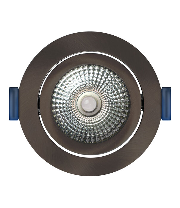 ED-10104 Spot à Led encastré petit profondeur IP54, CCT 2700K/3000K/DTW, rond, gun metal, 75mm
