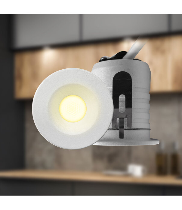 ED-10105 Led-Einbaustrahler mini, IP67, warmweiß, rund, weiß, 28mm