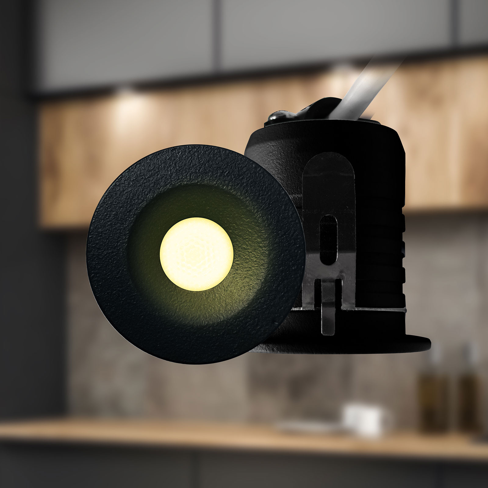 ED-10106 Led recessed spotlight mini, IP67, warm white, round, black, 28mm