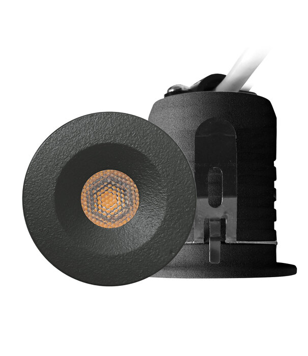 ED-10107 Mini spot encastré à LED, IP67, blanc chaud, rond, anthracite, 28mm