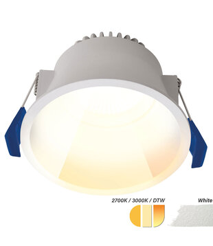 ED-10096 Led recessed downlight deepened IP54, CCT 2700K/3000K/DTW, round, white, 90mm