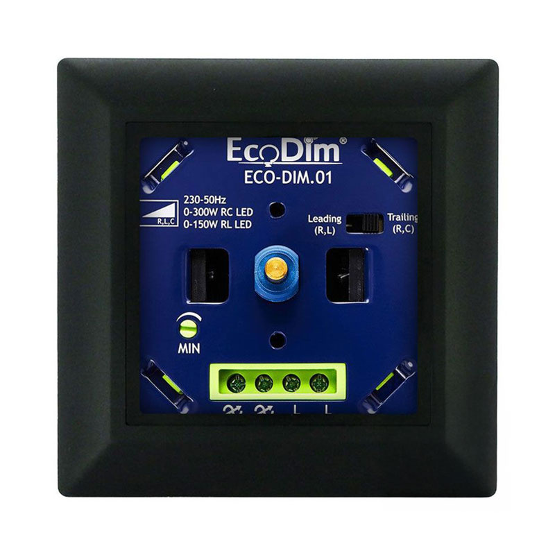 ED-10002B Bouton de variateur avec plaque centrale et cadre noir