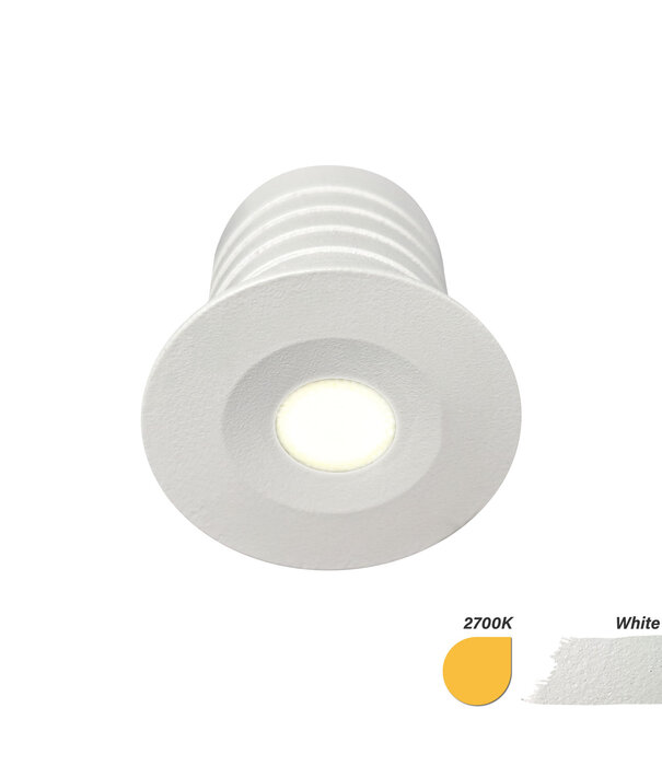 ED-10105 Led-Einbaustrahler mini, IP67, warmweiß, rund, weiß, 28mm