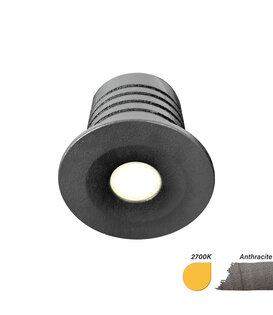 ED-10107 Led-Einbaustrahler mini, IP67, warmweiß, rund, anthrazit, 28mm