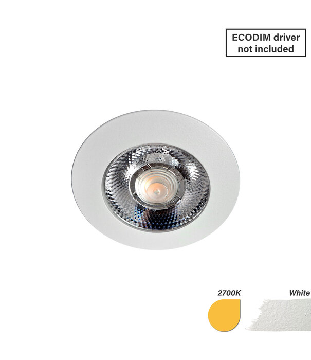 ED-10044 Spot à led pour meubles, petit encastré IP54 blanc chaud, rond, blanc, 55mm