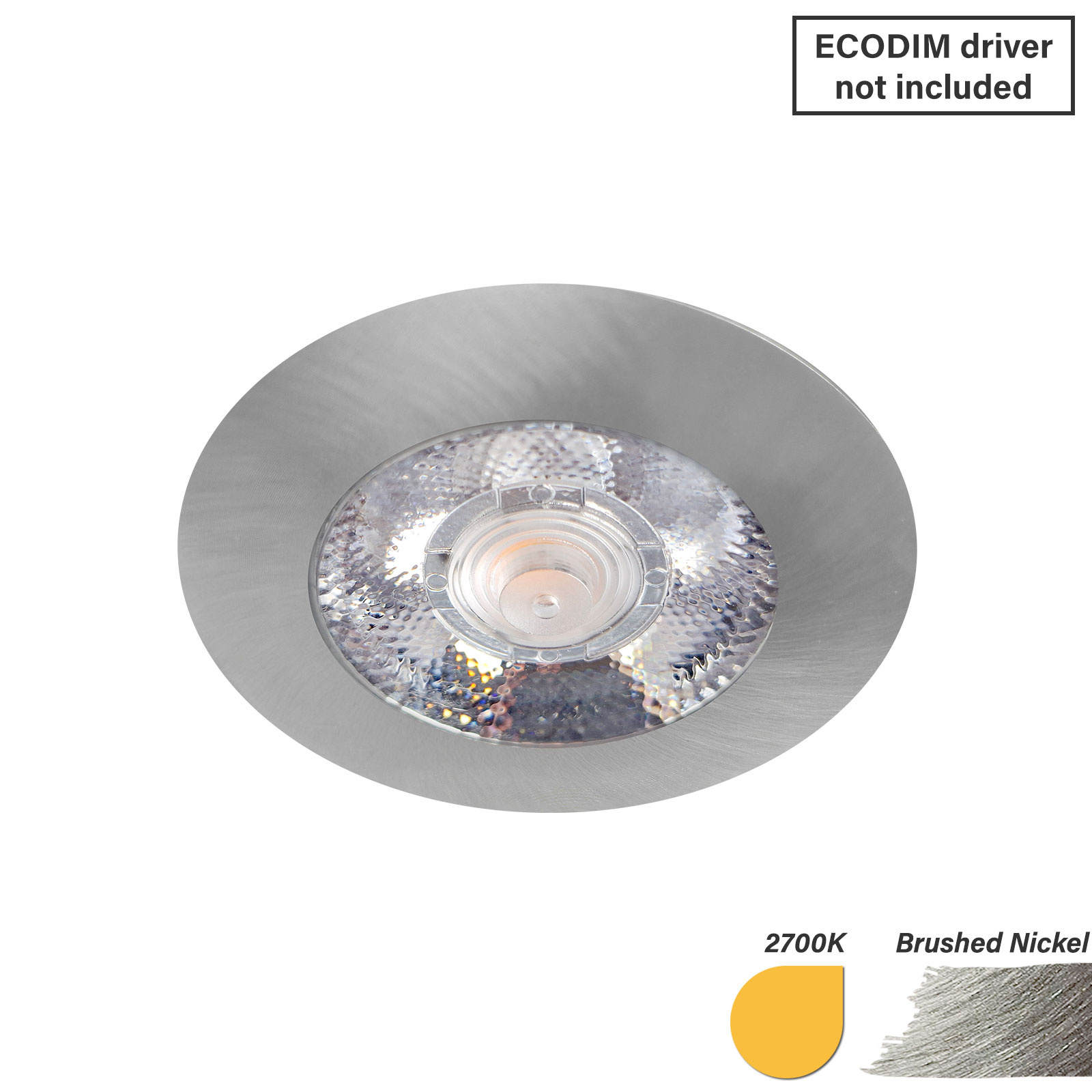 ED-10045 Led meubelspot kleine inbouwdiepte IP54 warm wit, rond, geb. nikkel, 55mm