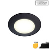 ED-10046 Spot à led pour meubles, petit encastré IP54 blanc chaud, rond, noir, 55mm