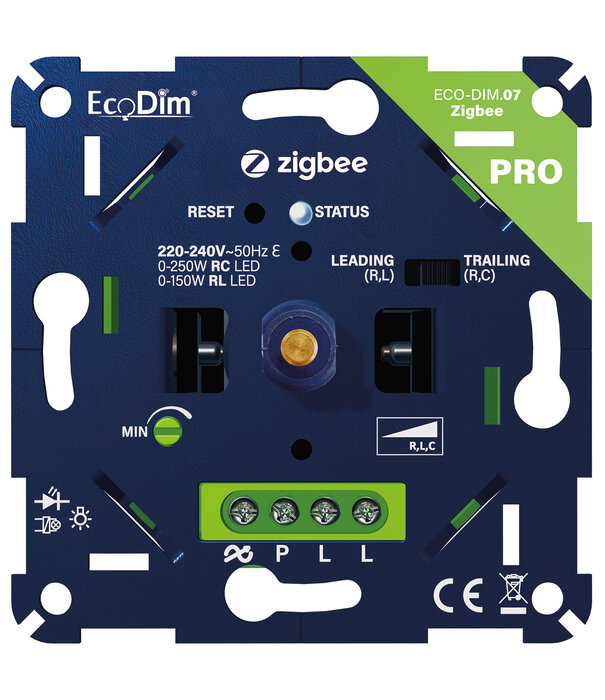 ECO-DIM.07 PRO Zigbee Led dimmer druk/draai 0-250W (RLC)