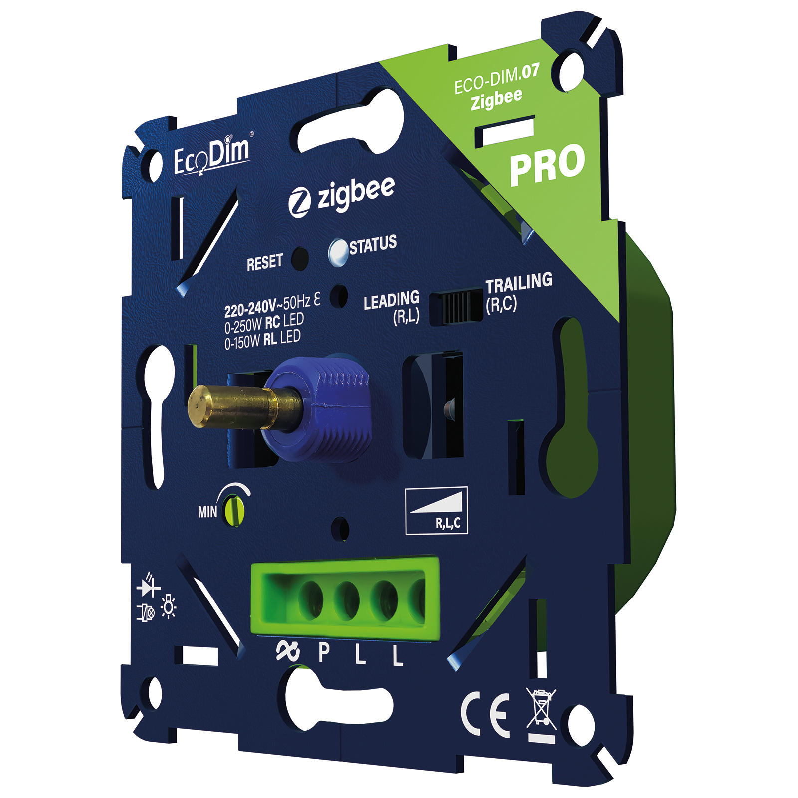 ECO-DIM.07 PRO Zigbee led dimmer druk/draai 0-250W (RLC)