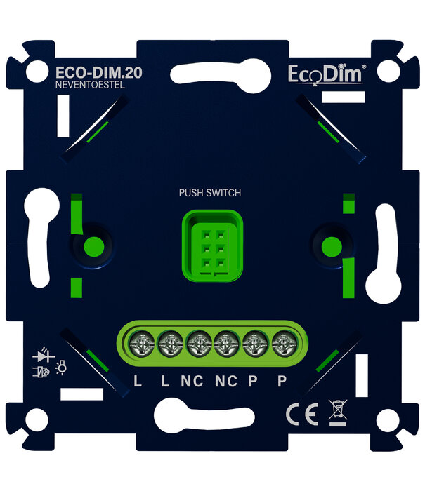 ECO-DIM.18 LED touch / push dimmer 0-250W (RLC) + ECO-DIM.20 secondary unit
