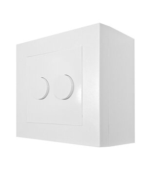 ED-01004 Surface-mounted box including cover frame and dual dimmer knob white