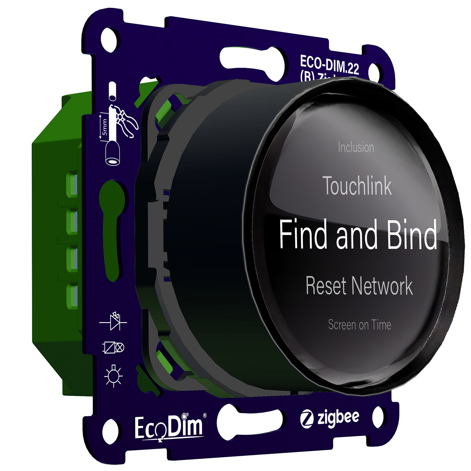 ECO-DIM.22 (B) Variateur d'intensité lumineuse Zigbee noir 250 W (RC)