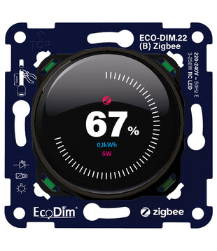 ECO-DIM.22 (B) Variateur d'intensité lumineuse Zigbee noir 250 W (RC)