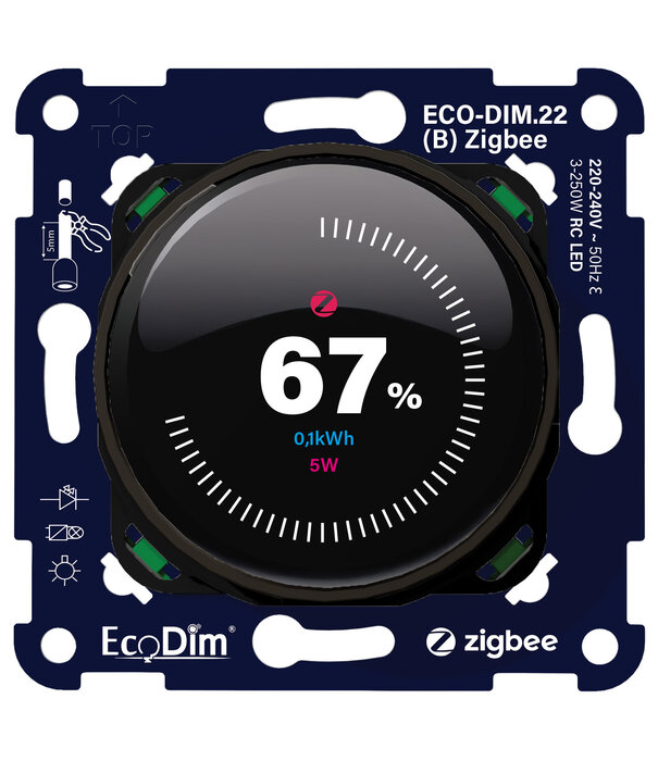 ECO-DIM.22 (B) Display-Dimmer Zigbee schwarz 250 W (RC)
