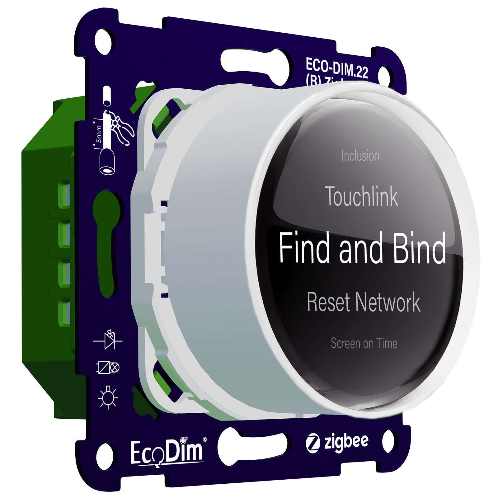 ECO-DIM.22 (W) Variateur d'intensité lumineuse Zigbee blanc 250 W (RC)