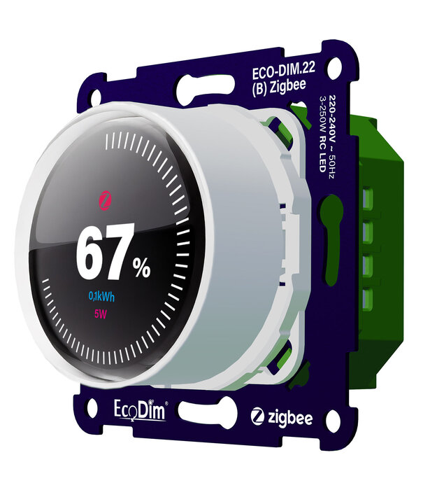 ECO-DIM.22 (W) Display-Dimmer Zigbee weiß 250 W (RC)