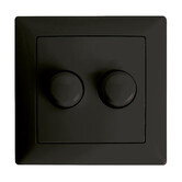 ED-01013 Duo-Dimmerknopf passend für Busch-Jaeger Balance SI matt schwarz inkl. Mittelplatte und Rahmen