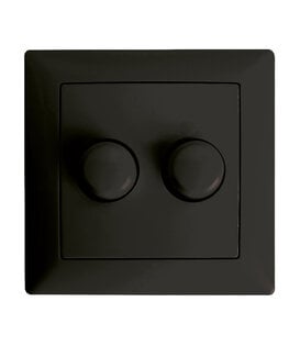 ED-01013 Duo dimmer knob suitable for Busch-Jaeger Balance SI matt black, including centre plate and frame