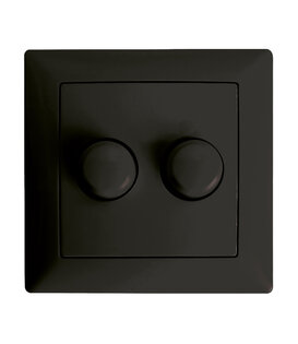 ED-01013 Duo-Dimmerknopf passend für Busch-Jaeger Balance SI matt schwarz inkl. Mittelplatte und Rahmen