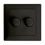 ED-01013 Duo dimmerknop passend in Busch-Jaeger Balance SI mat zwart incl. centraalplaat en raamwerk