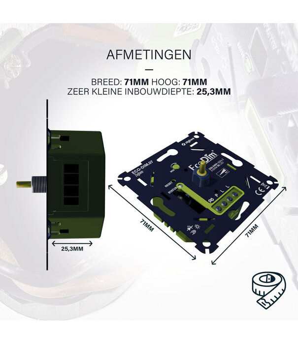 ECO-DIM.07 Led dimmer Zigbee push/turn 0-200W