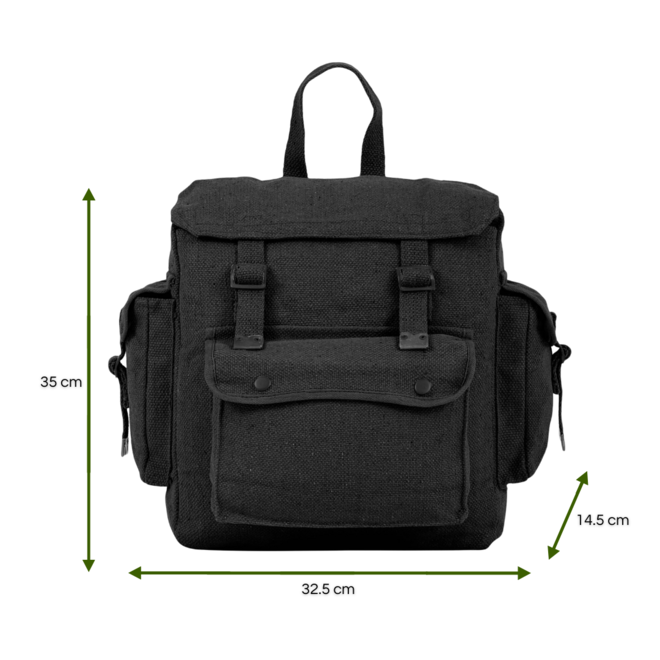 Large Web Backpack - Pocketed - Black