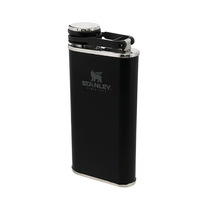 The Easy-Fill Wide Mouth Flask 0.23L - Matte Black Pebble