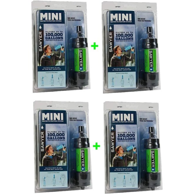 Mini SP128 Waterfilter Set - 4x Groen