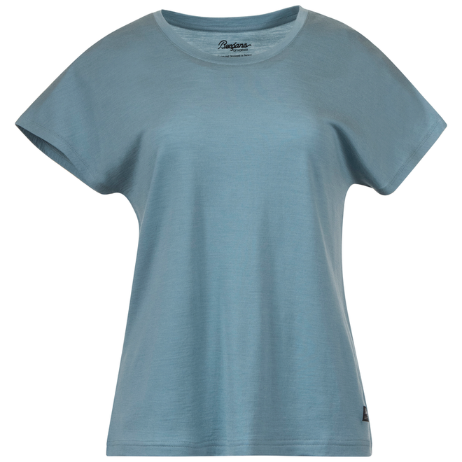 Urban Wool Tee - Merinowol Shirt Dames - Husky blue