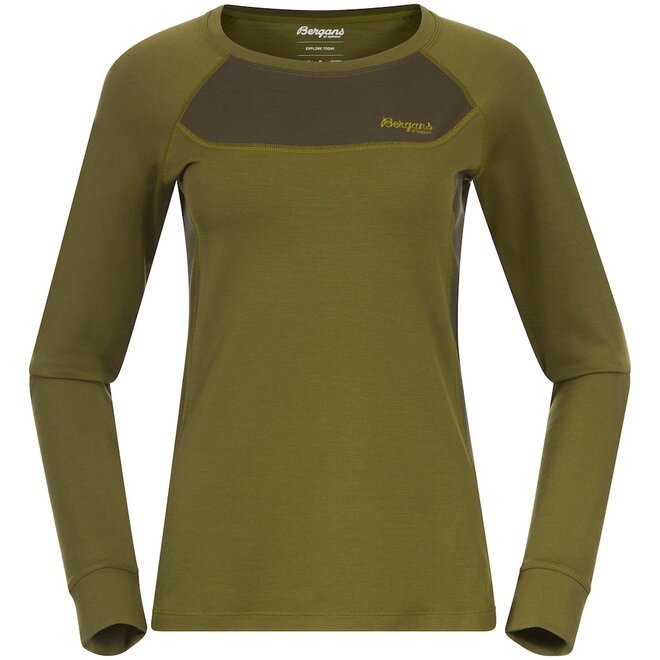 Cecilie Wool Long Sleeve - Trail Green/Dark Olive Green
