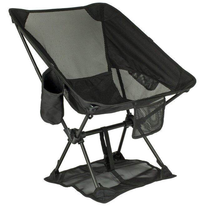 Opvouwbaar camping stoel incl. mesh basis - zwart