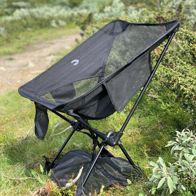 Opvouwbaar camping stoel incl. mesh basis - zwart
