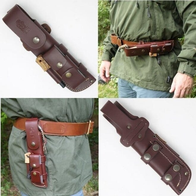 Leather Full Cover Knife Sheath +DC/CC4 & Firesteel Attachment - Regular Max