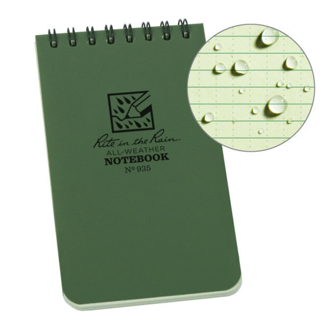 All-Weather Notebook - Top Spiraal - Groen - Nr. 935 - 8x13cm