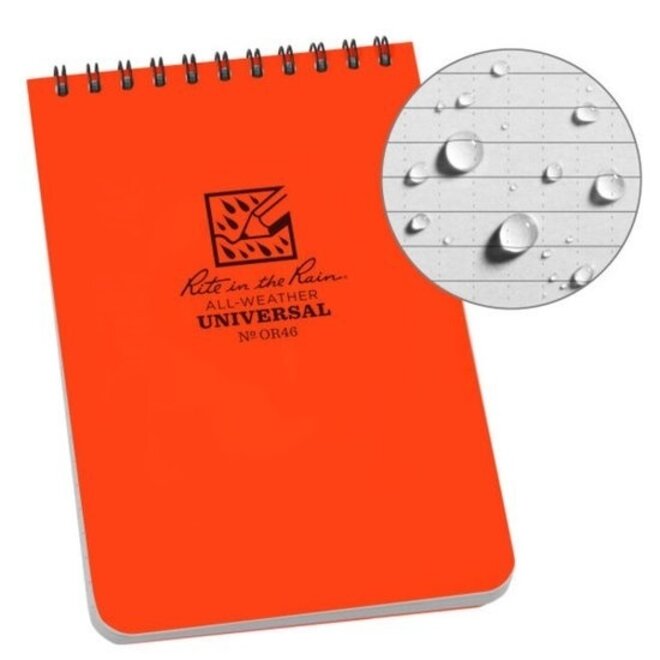 All-Weather Notebook - Top Spiraal - Oranje - Nr. OR46 - 10x15cm